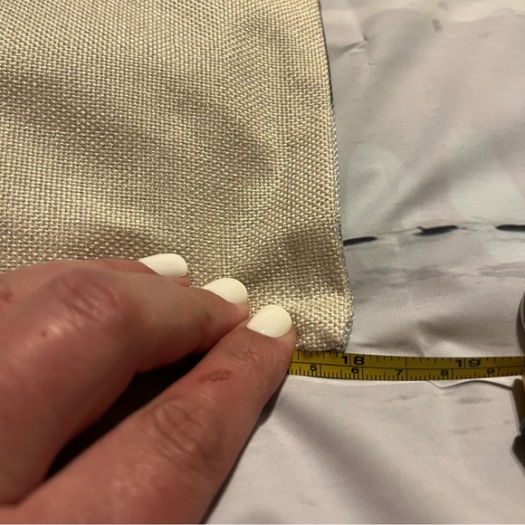 Cream Square Throw Style Pillow Case with Green Cactus, Canvas Style Fabric - Picture 5 of 6